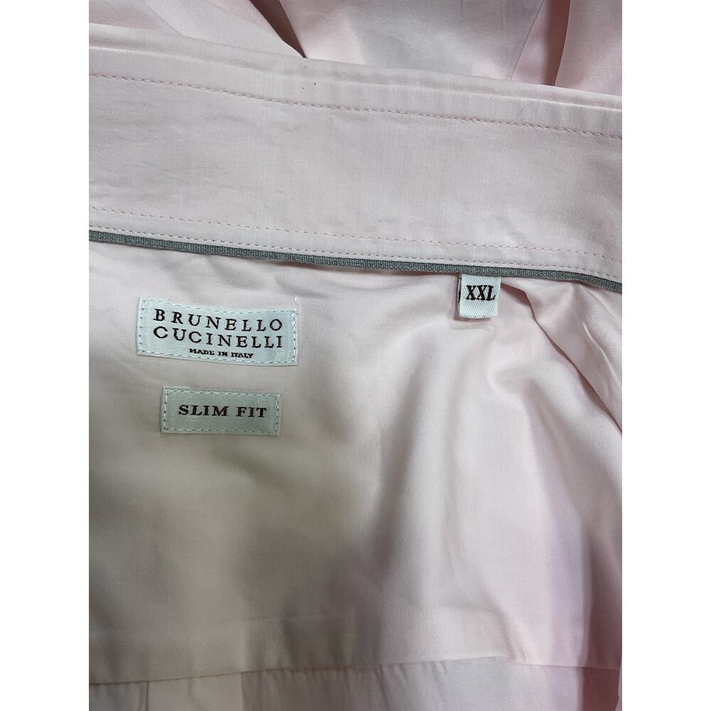 Brunello Cucinelli Tailored Pink Poplin Dress Shirt Size XXL - Picture 3 of 5